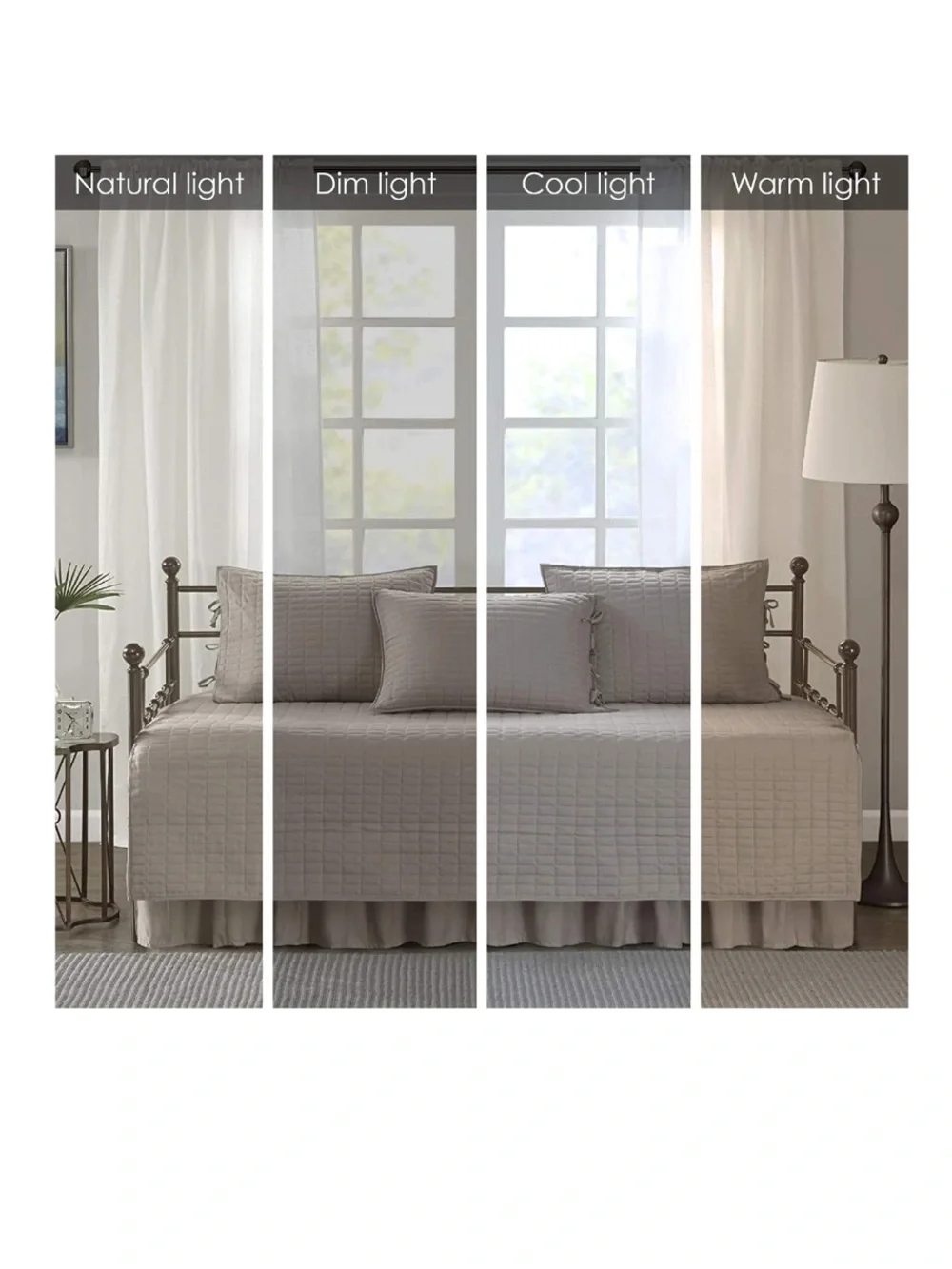 Taupe Quilted Daybed Coverlet Set - Soft Neutral Bedding